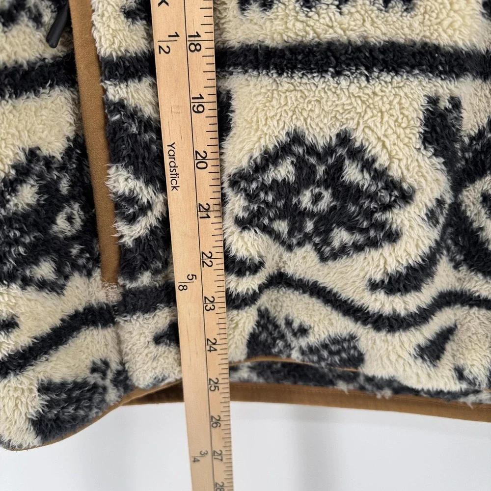 Carhartt Jacket Womens Small White Sherpa Fleece 1/2 Zip Fair Isle Pullover - Picture 7 of 11
